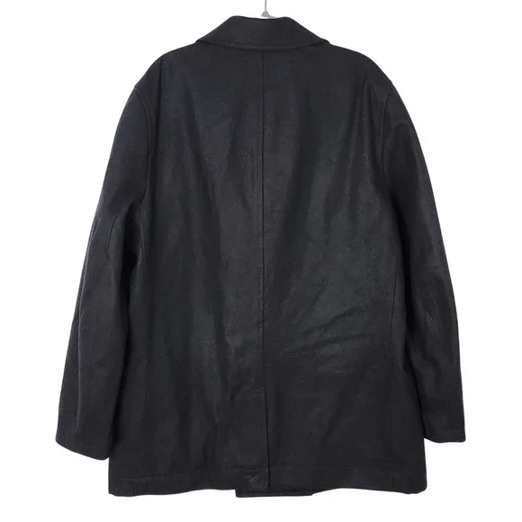 NEW American Eagle Double Breasted Wool Blend Winter‎ Pea Coat Mens XLT Black